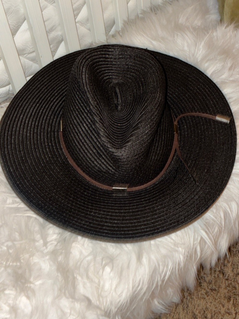 Scala Pronto Black Wide-Brim Woven Sun Hat - Picture 2 of 7
